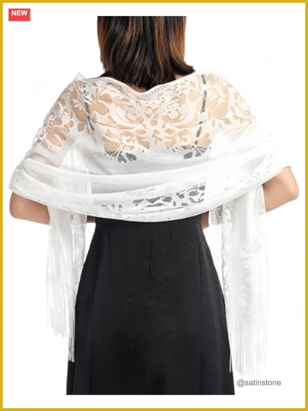 Lace Shawl Wrap for Evening Dress Wedding Bridal Scarf Polyester